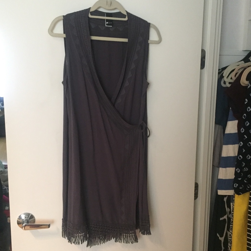 Swell Wrap Dress with Fringe, size M
